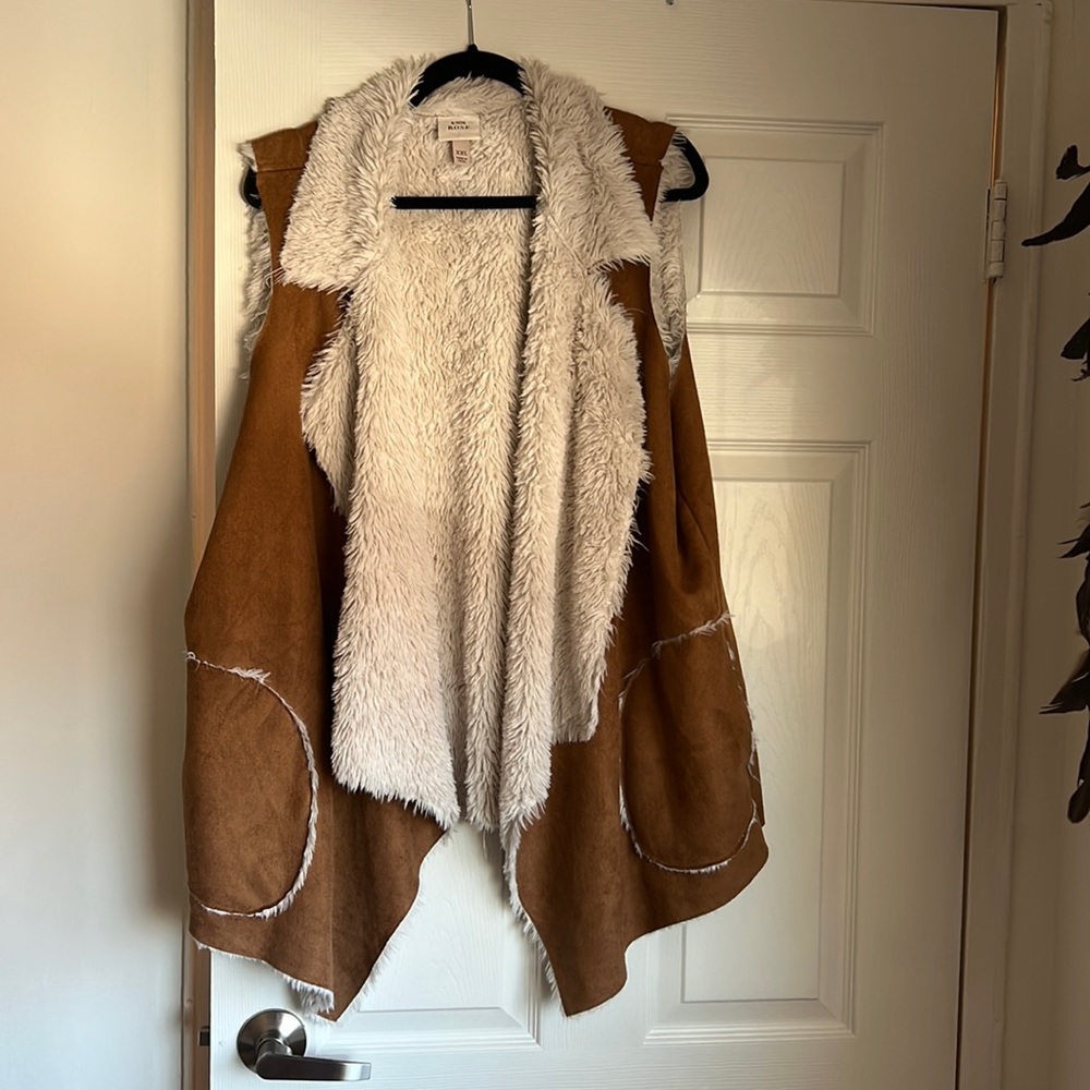 XXL Faux Suede vest